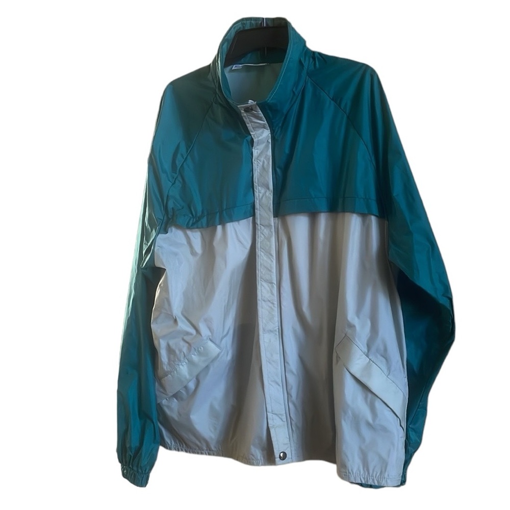 Vintage Outdoor Full Zip Retro Windbreaker Jacket Green Men’s XL With Pockets